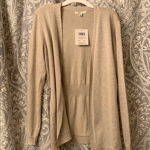 Sweaters - NWT embellished tan cardigan